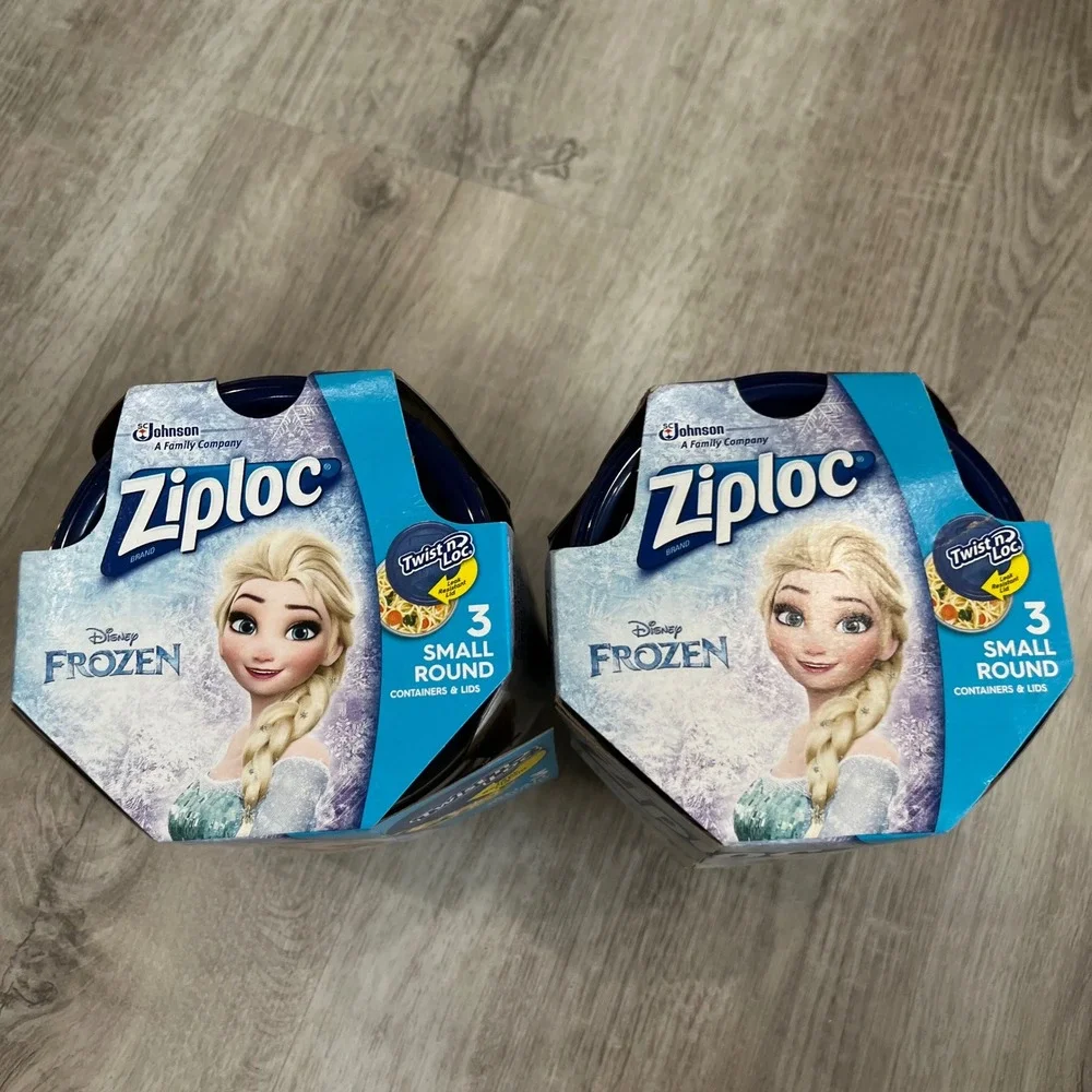 Ziploc Twist N Loc Frozen Food Storage Containers 3 Small Round 2 Sets NEW